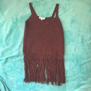 Tank top with fringe